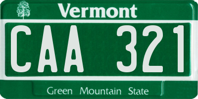 VT license plate CAA321