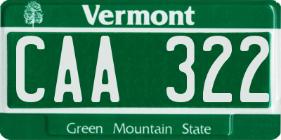 VT license plate CAA322