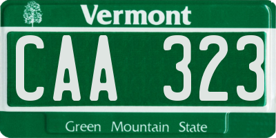 VT license plate CAA323