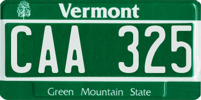 VT license plate CAA325