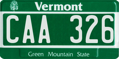 VT license plate CAA326