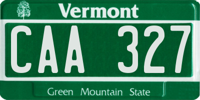 VT license plate CAA327
