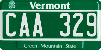 VT license plate CAA329