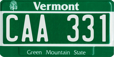 VT license plate CAA331