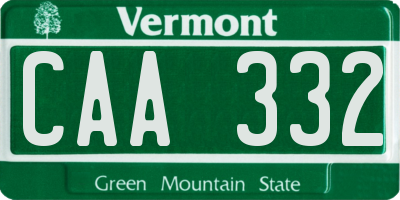VT license plate CAA332