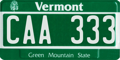 VT license plate CAA333