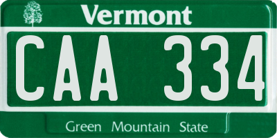 VT license plate CAA334