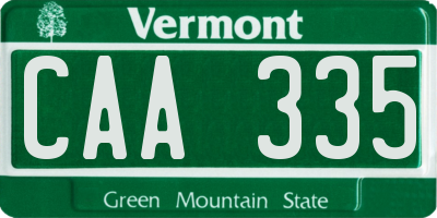 VT license plate CAA335