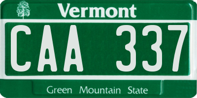 VT license plate CAA337