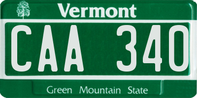 VT license plate CAA340
