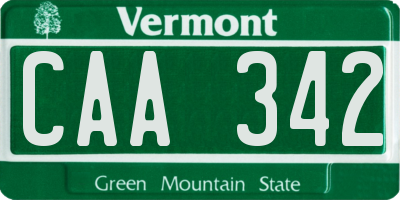 VT license plate CAA342