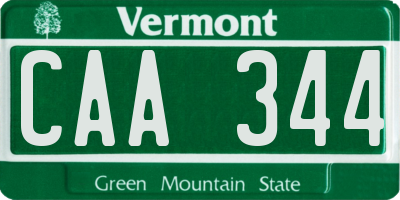 VT license plate CAA344
