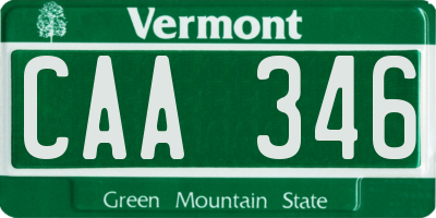 VT license plate CAA346