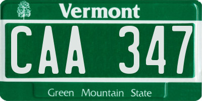 VT license plate CAA347