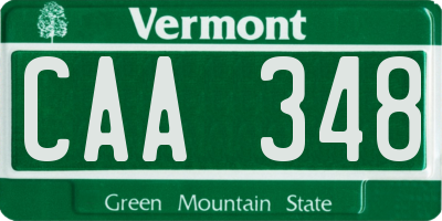 VT license plate CAA348