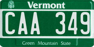 VT license plate CAA349