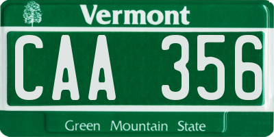 VT license plate CAA356