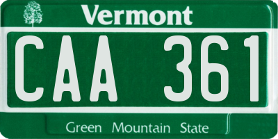 VT license plate CAA361