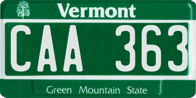 VT license plate CAA363