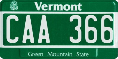 VT license plate CAA366