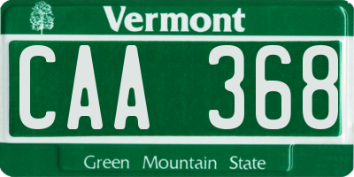 VT license plate CAA368