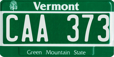 VT license plate CAA373