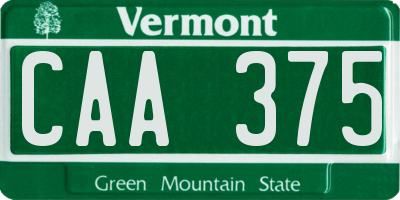 VT license plate CAA375