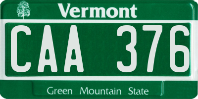 VT license plate CAA376