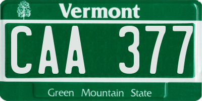 VT license plate CAA377