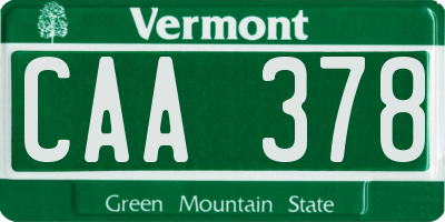 VT license plate CAA378