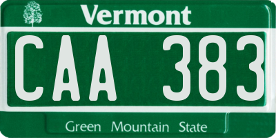 VT license plate CAA383