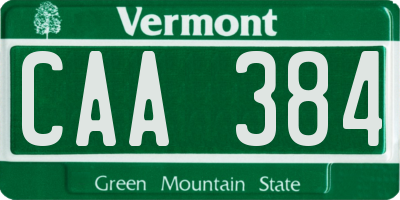 VT license plate CAA384