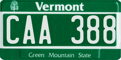 VT license plate CAA388