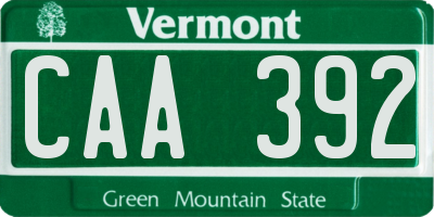 VT license plate CAA392