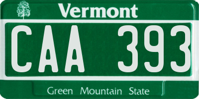 VT license plate CAA393