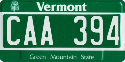 VT license plate CAA394