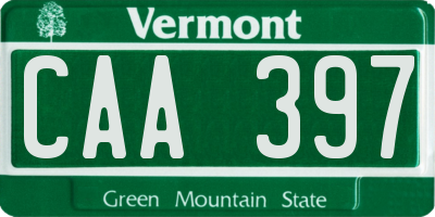 VT license plate CAA397