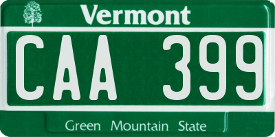 VT license plate CAA399