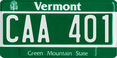 VT license plate CAA401