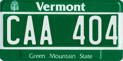 VT license plate CAA404