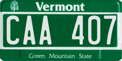 VT license plate CAA407