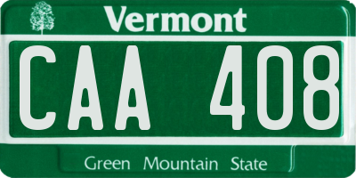 VT license plate CAA408