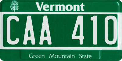 VT license plate CAA410