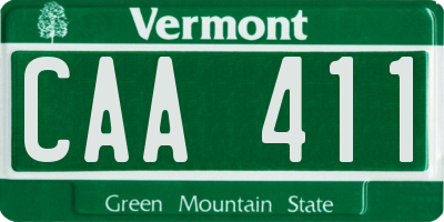 VT license plate CAA411