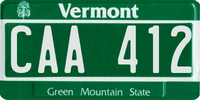 VT license plate CAA412