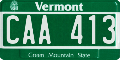 VT license plate CAA413