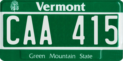 VT license plate CAA415