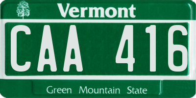 VT license plate CAA416