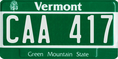 VT license plate CAA417