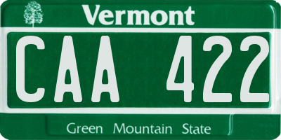 VT license plate CAA422